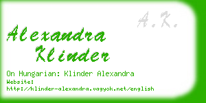 alexandra klinder business card